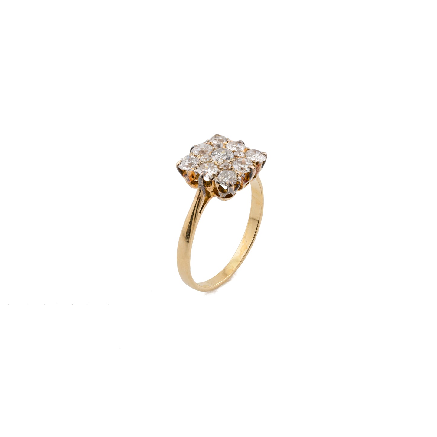 Diamond Square Cluster Ring in 18ct Gold