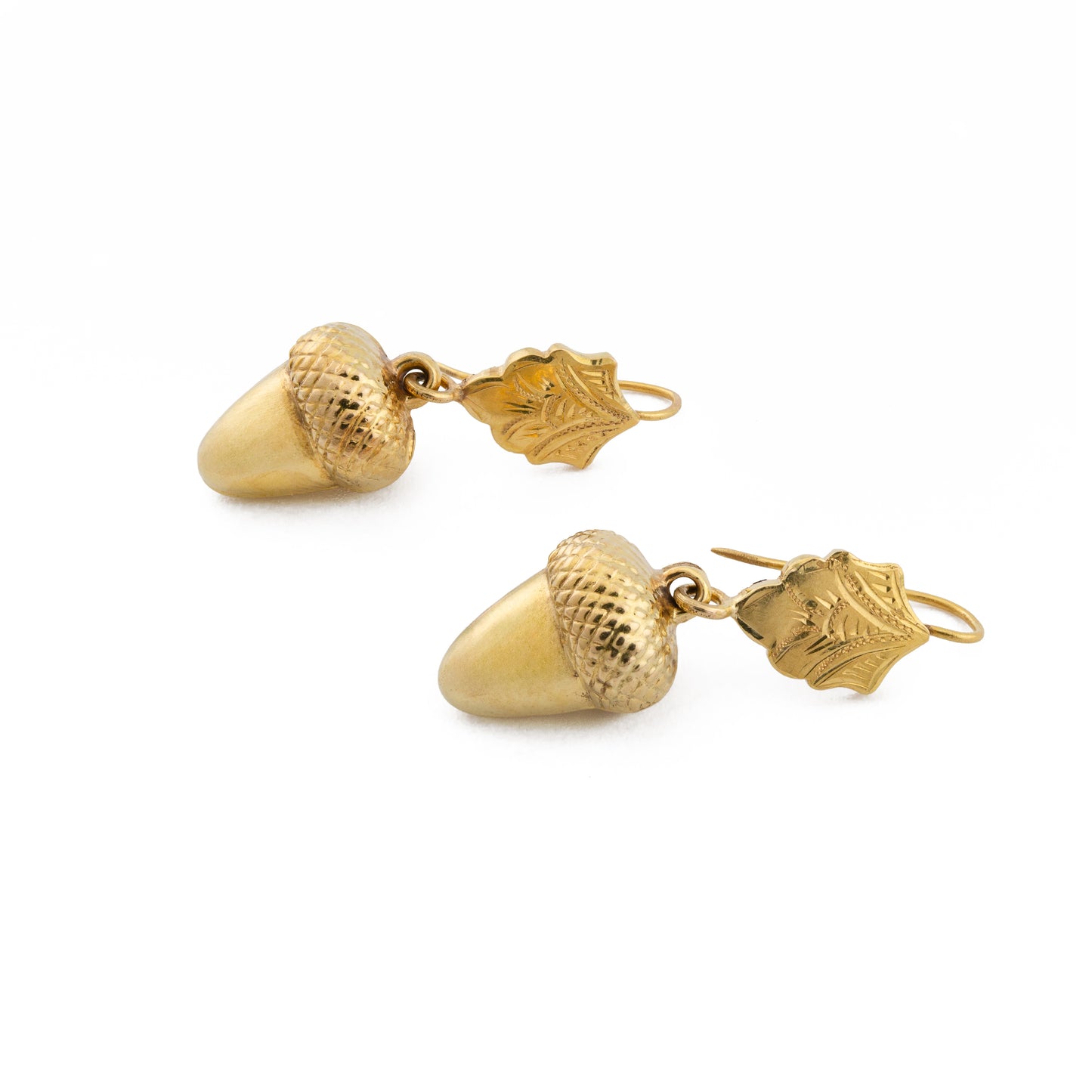 Victorian 9ct Gold Acorn Drop Earrings