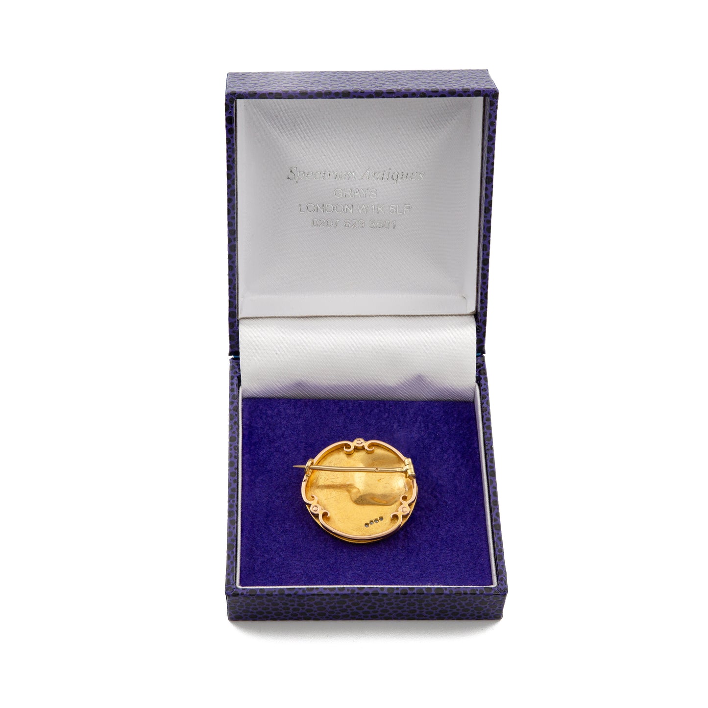 French Art Nouveau Muse Relief Brooch in 18ct Gold