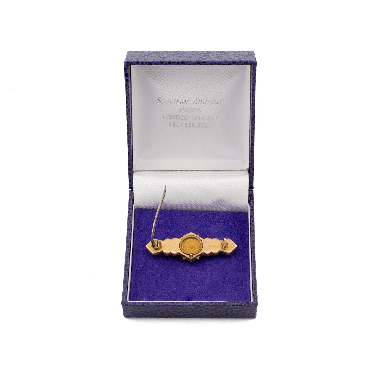Antique 9ct Gold Garnet and Diamond Locket-Back Bar Brooch, Birmingham 1904