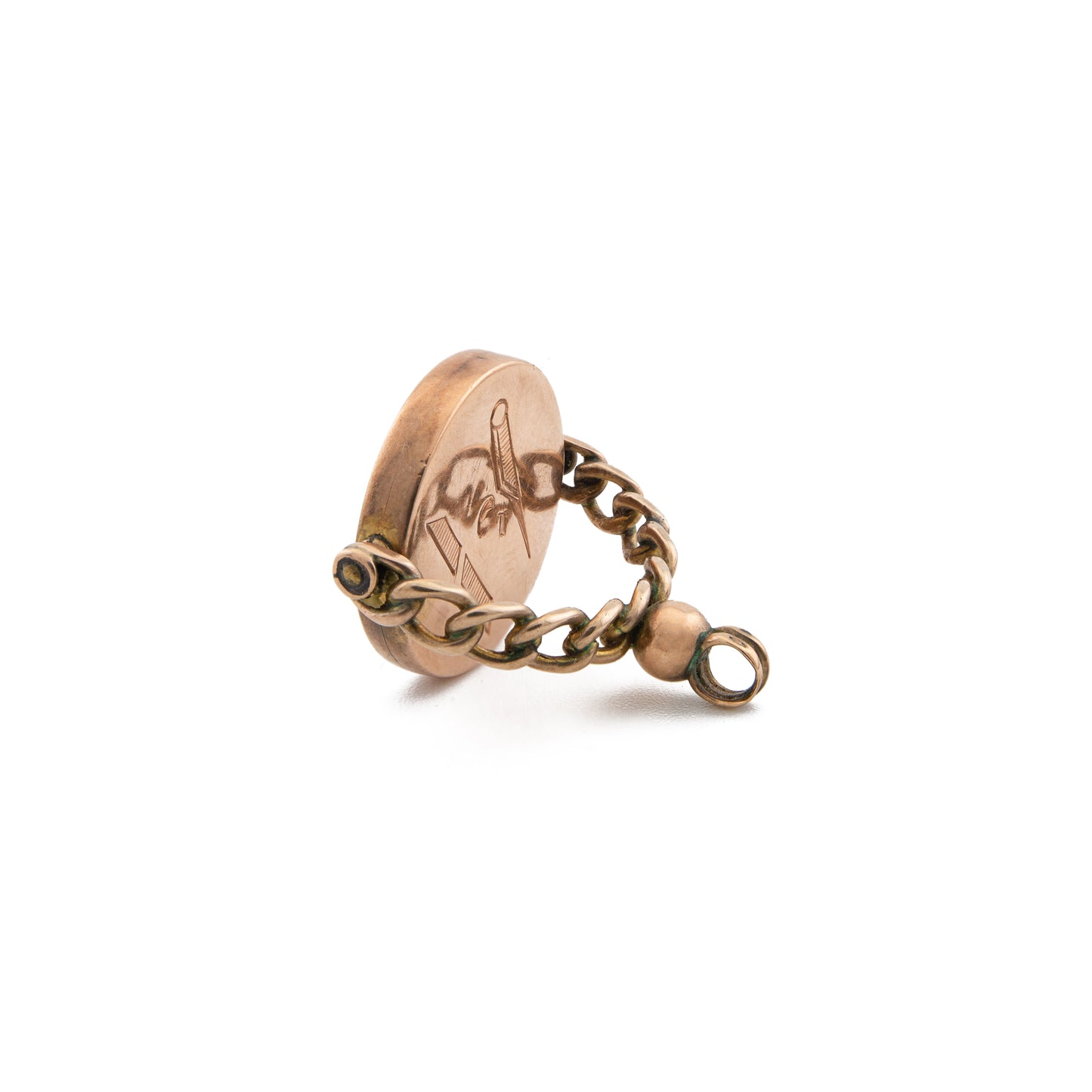 Antique 9ct Rose Gold Masonic Swivel Fob
