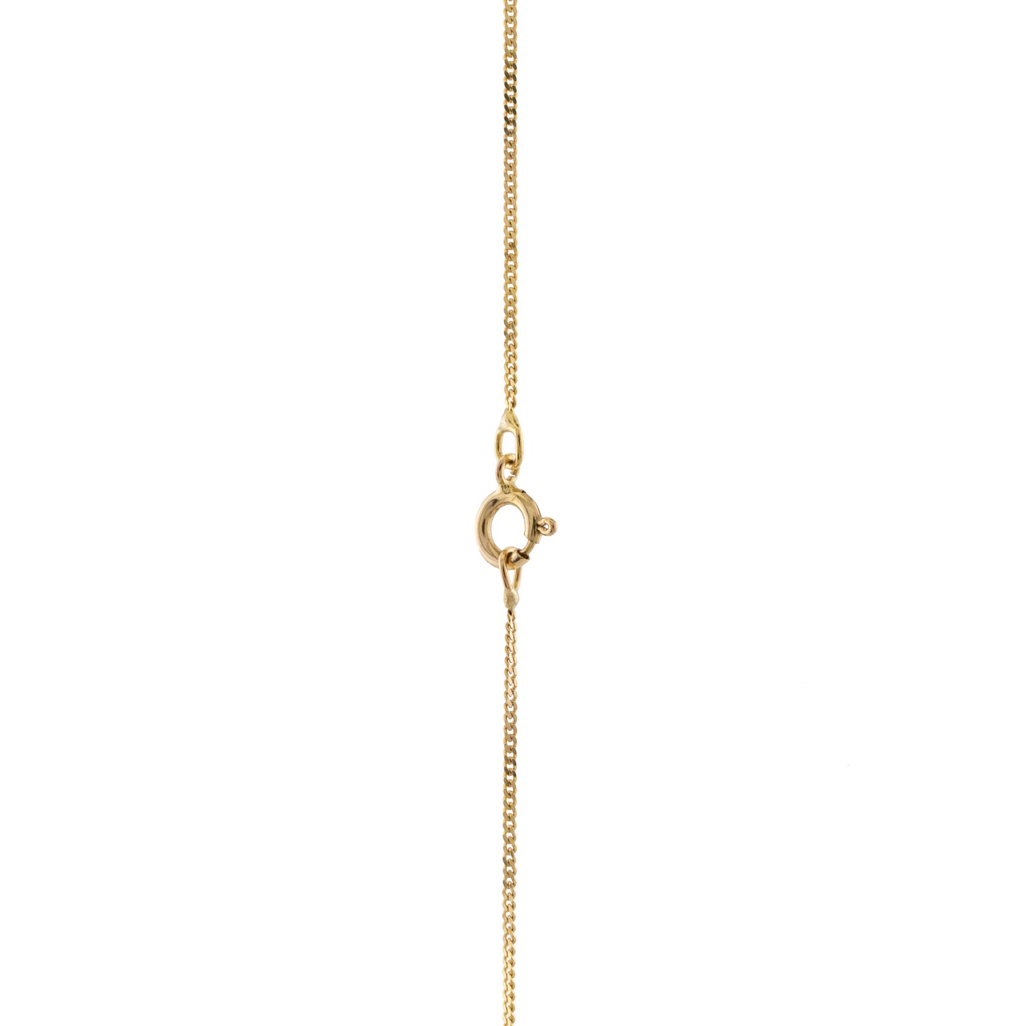 Vintage 9ct Gold Rubover Brown Diamond Pendant on Chain