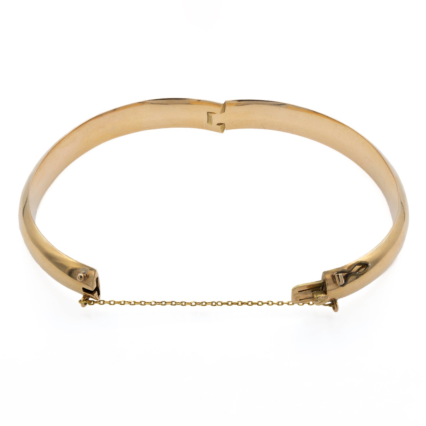 Vintage 18ct Gold Plain Domed Hinged Bangle