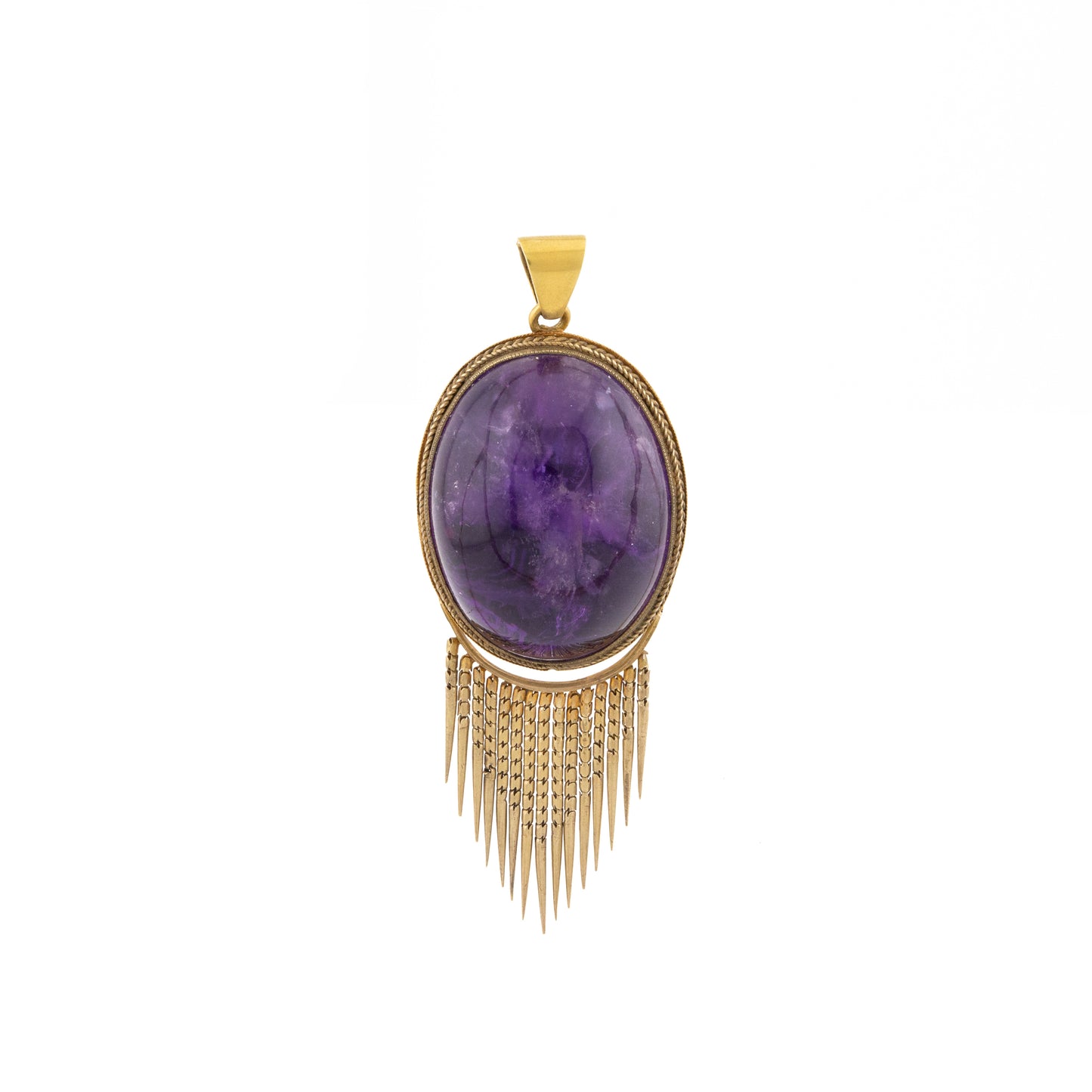 High Carat Locket Backed Cabochon Amethyst Pendant