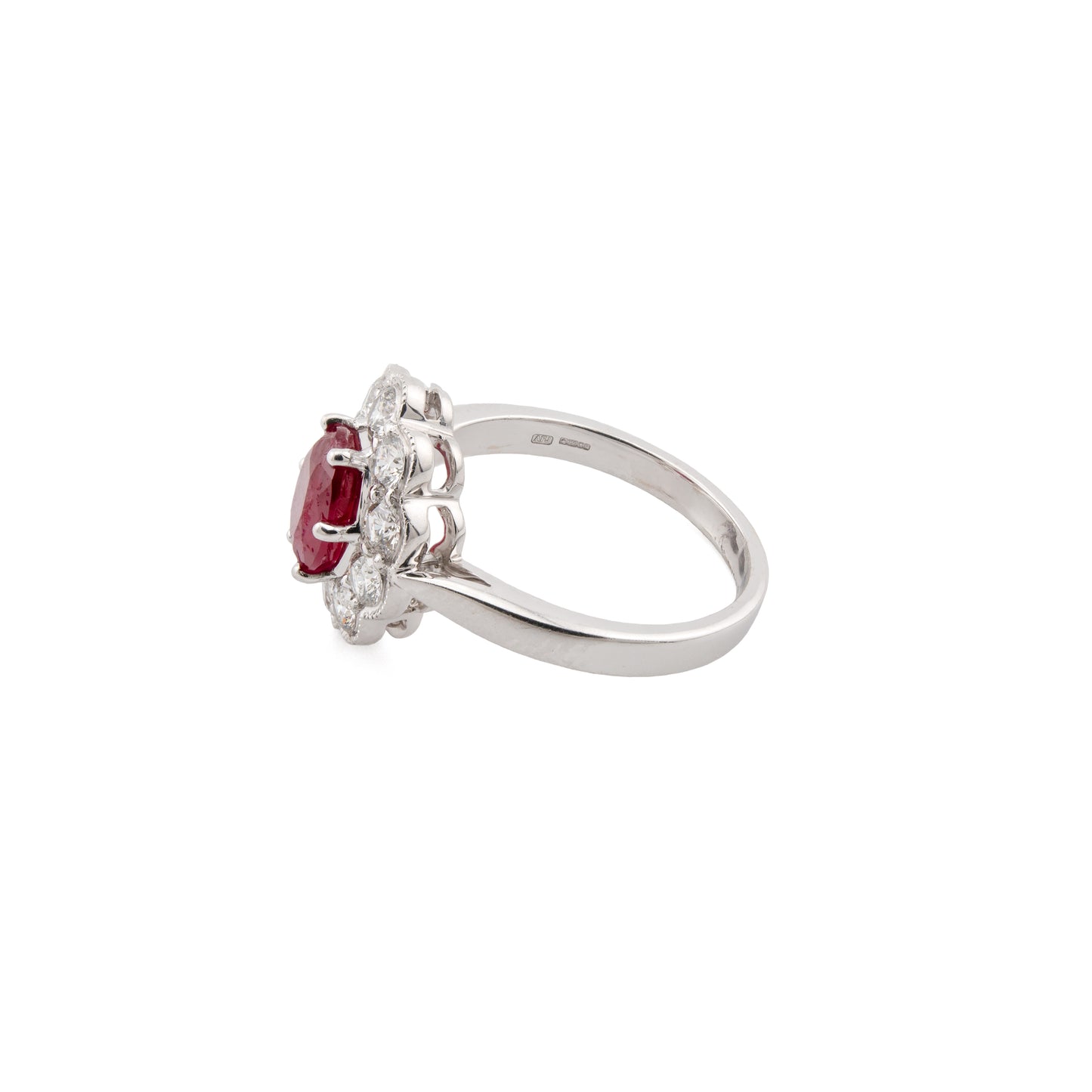 18ct Gold Ruby and Diamond Cluster Ring