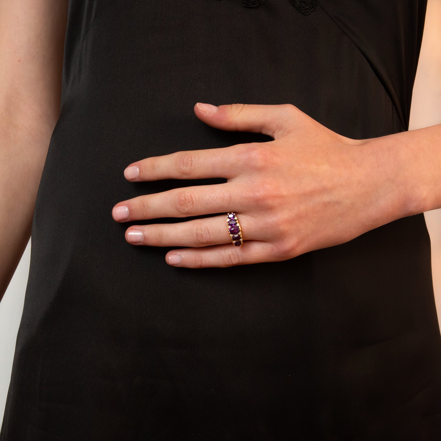 18ct Amethyst and Diamond Five Stone