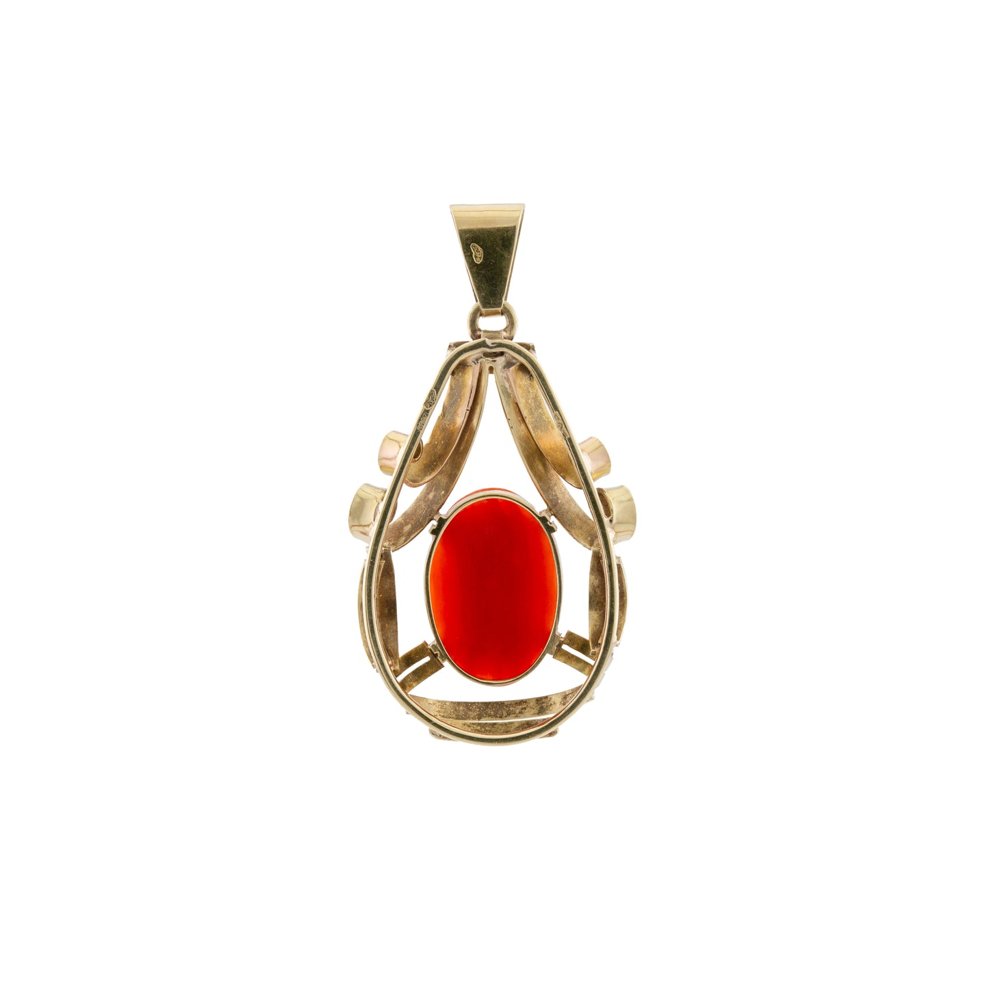 French 18ct Gold Coral Pendant