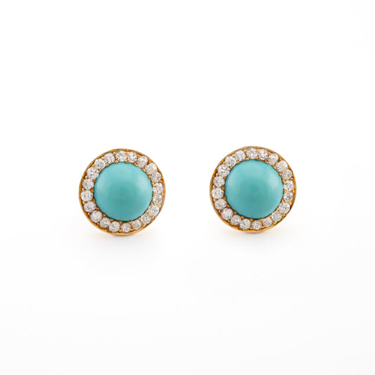 18ct Turquoise and Diamond Earrings