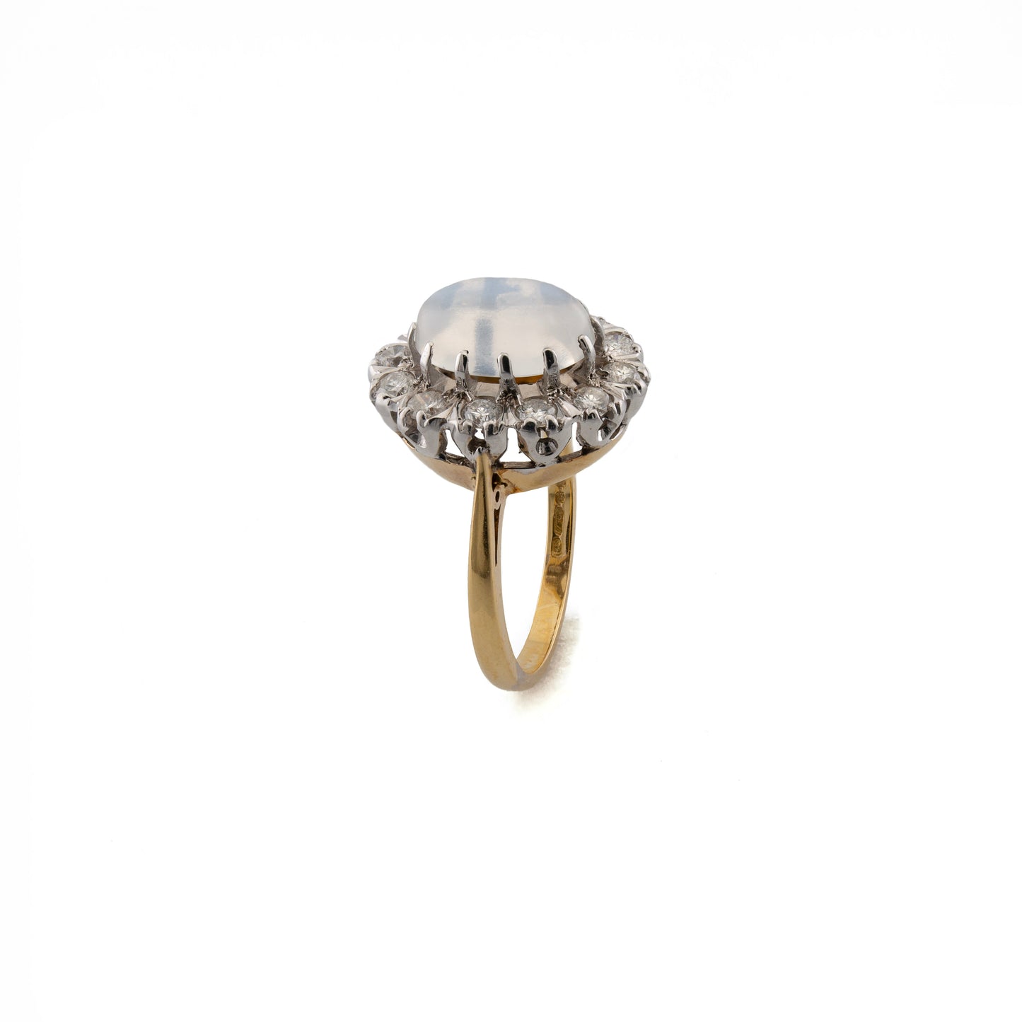 18ct Moonstone and Diamond Cluster Ring