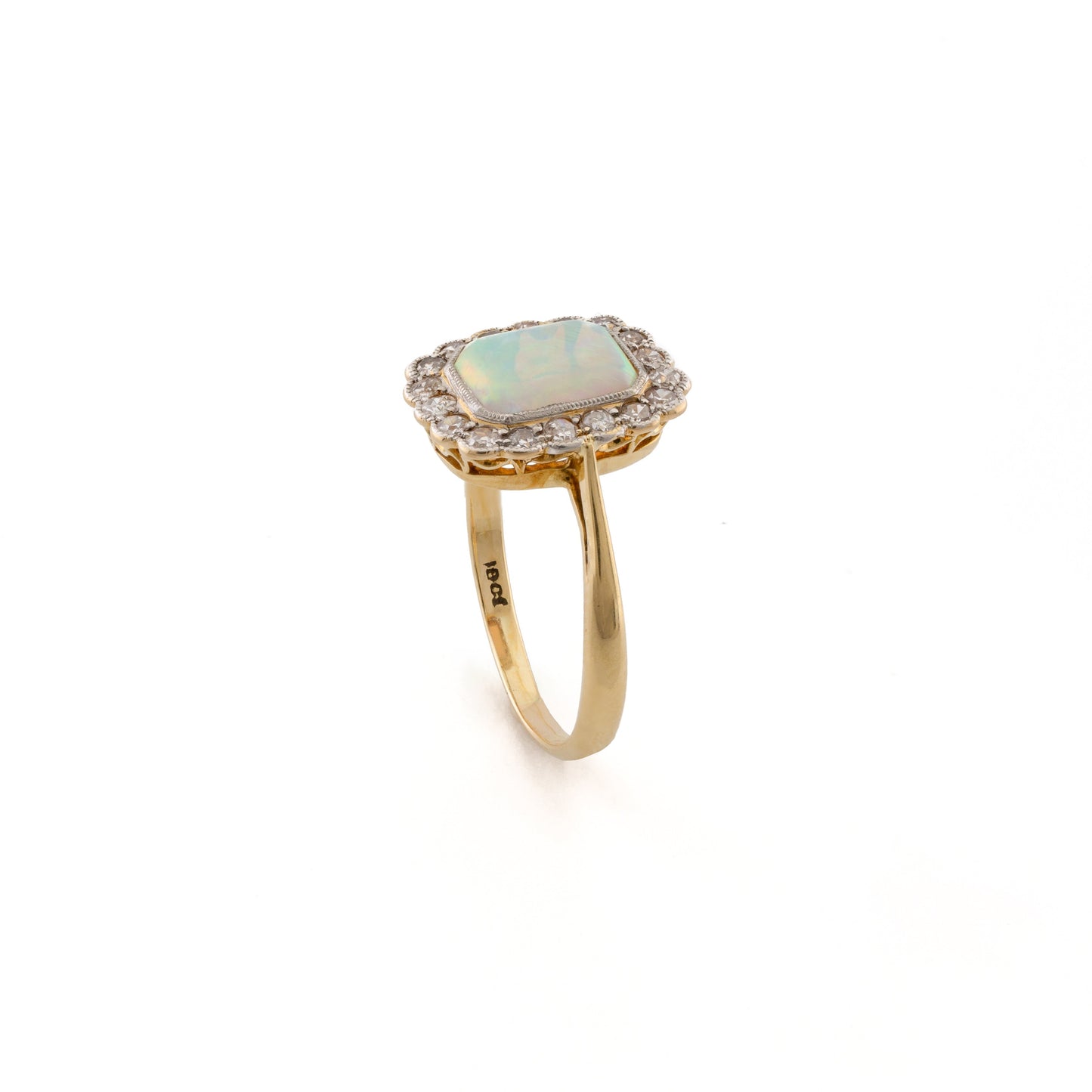 18ct Opal and Diamond Cluster Ring