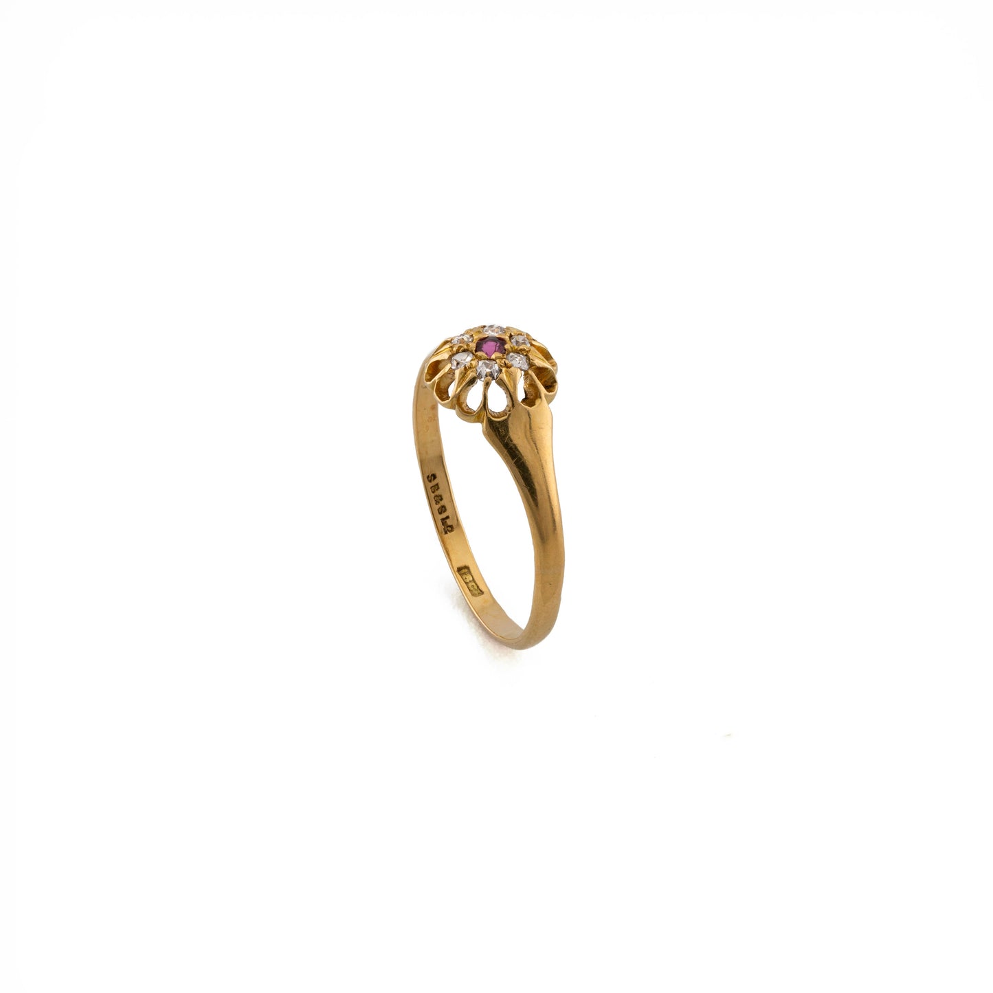 18ct Ruby and Diamond Flower Ring