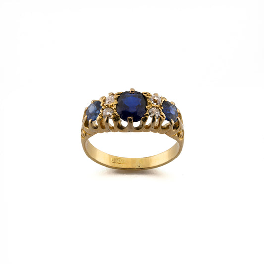 18ct Sapphire and Diamond Edwardian Ring