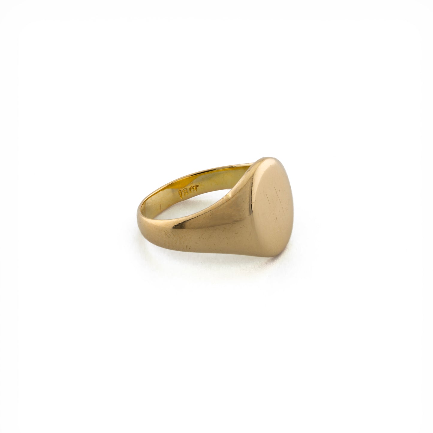 18ct Plain Oval Signet