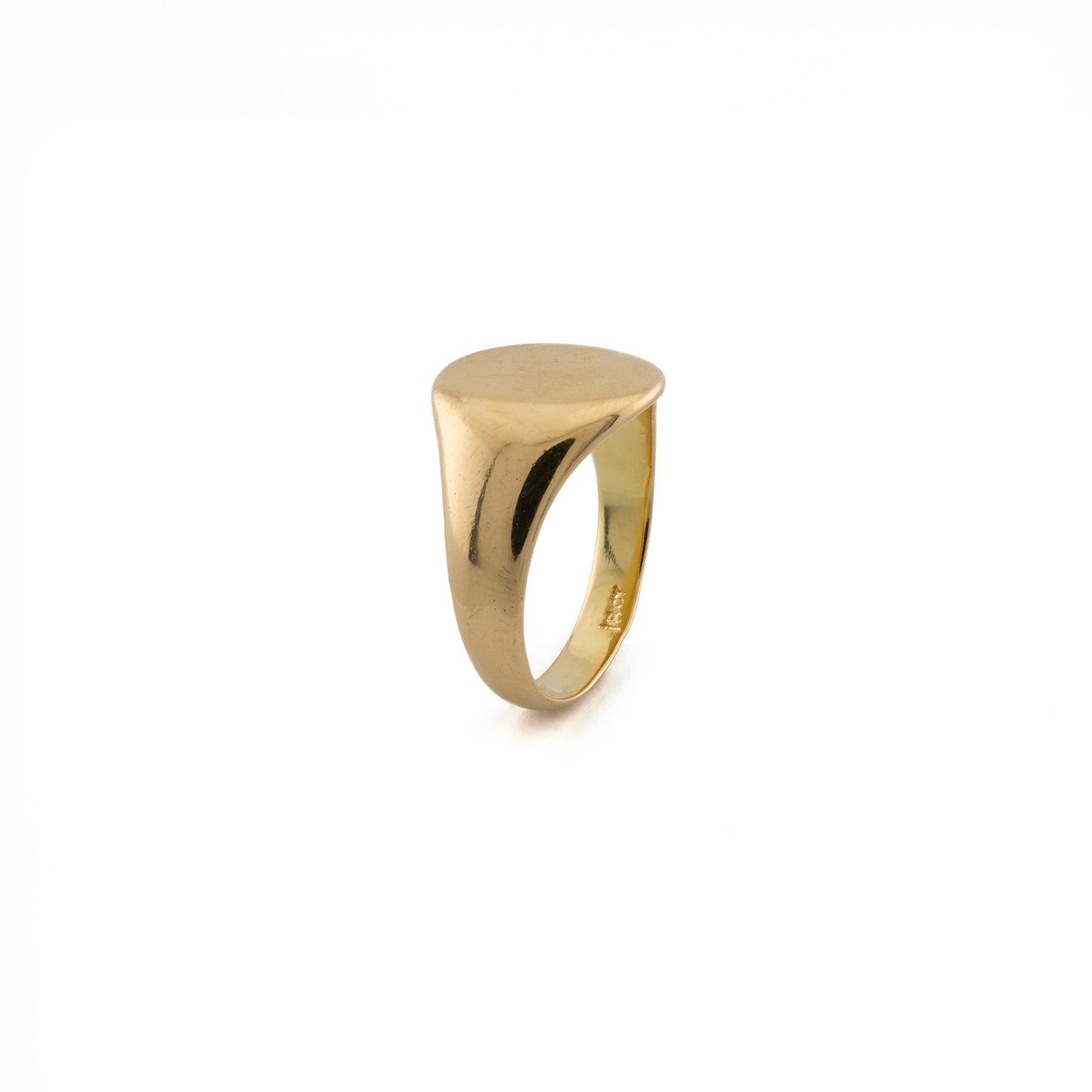 18ct Plain Oval Signet
