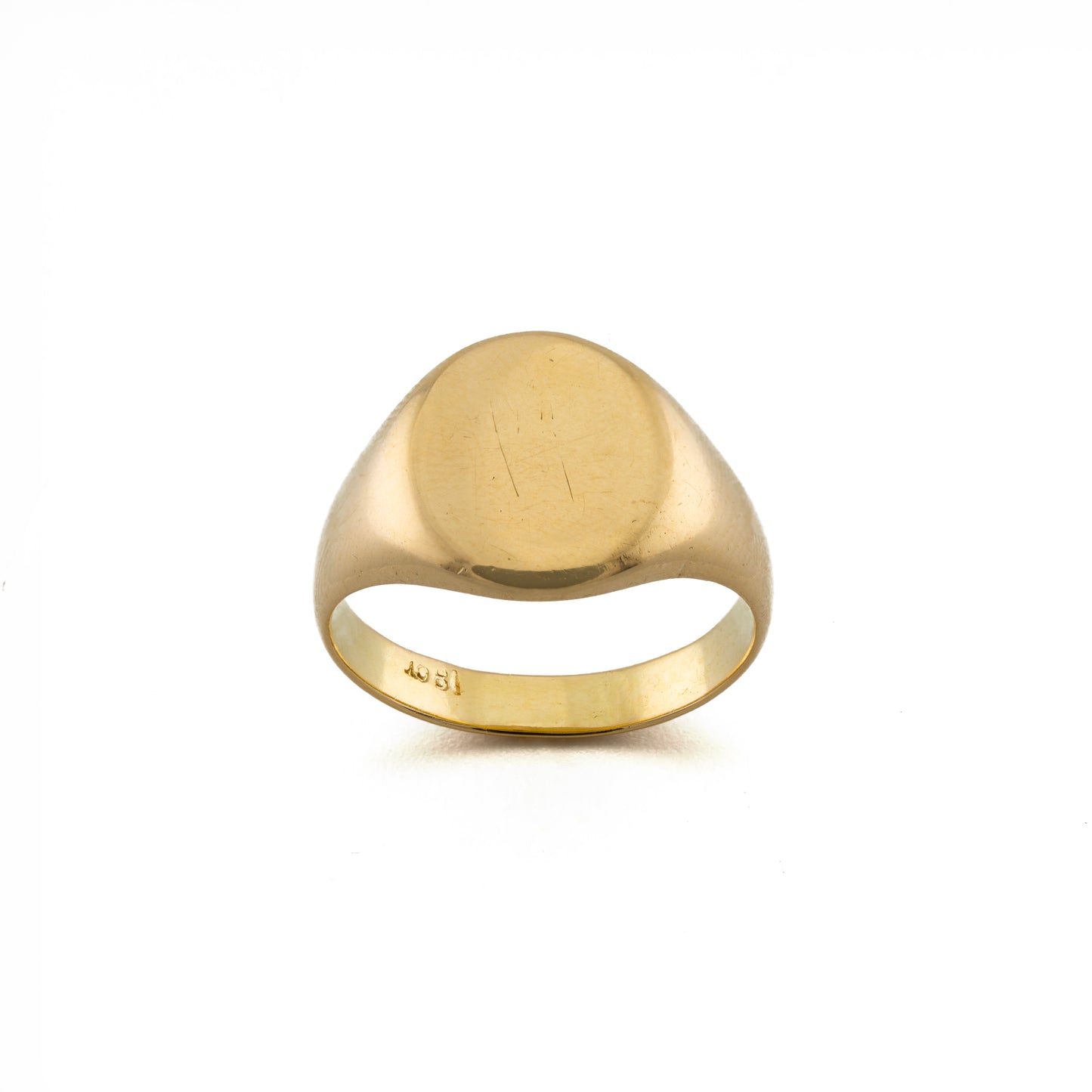 18ct Plain Oval Signet