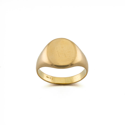 18ct Plain Oval Signet