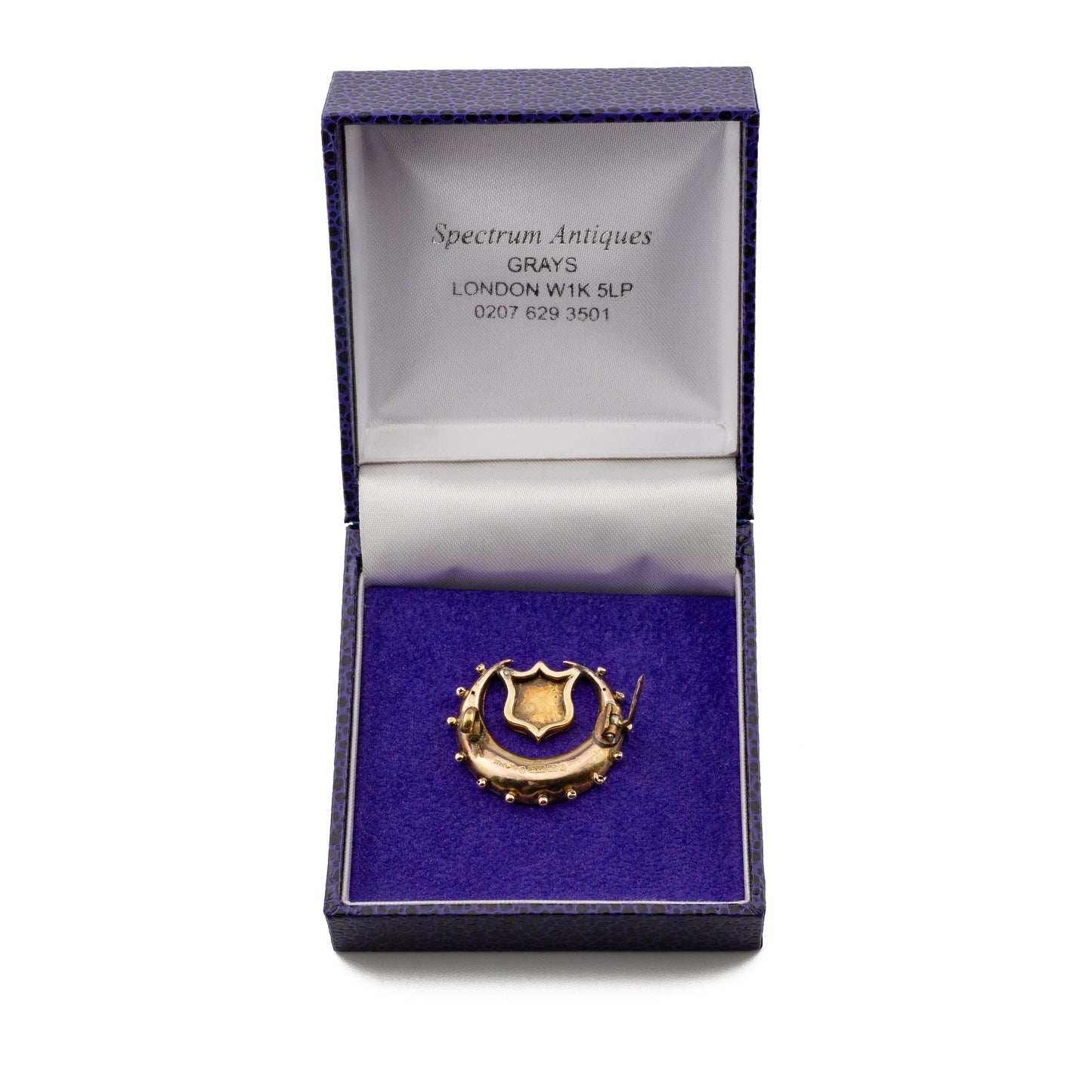 Antique 9ct Mixed Gold Crescent Brooch, Birmingham 1892