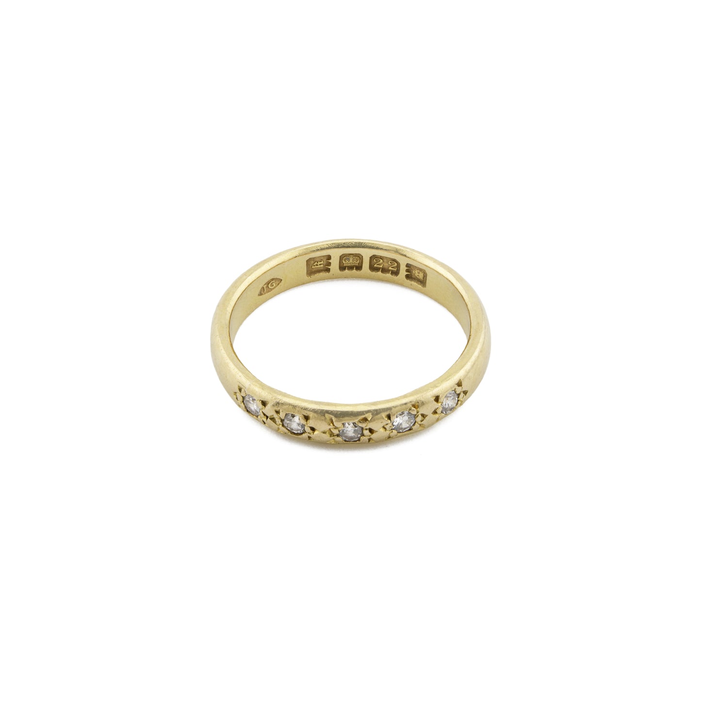 22ct Gold Star-Set Diamond Band Ring
