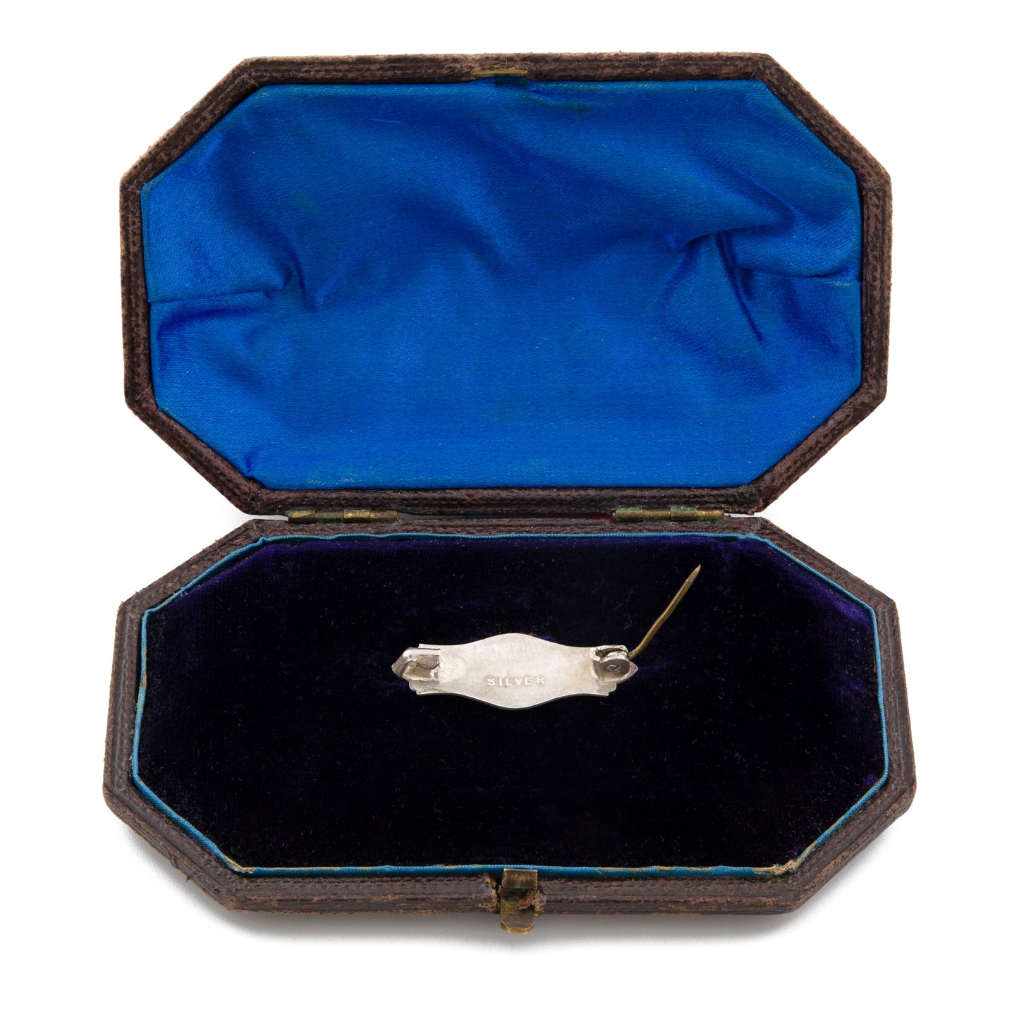 Royal Blue Enamel "Baby" Brooch in Sterling Silver
