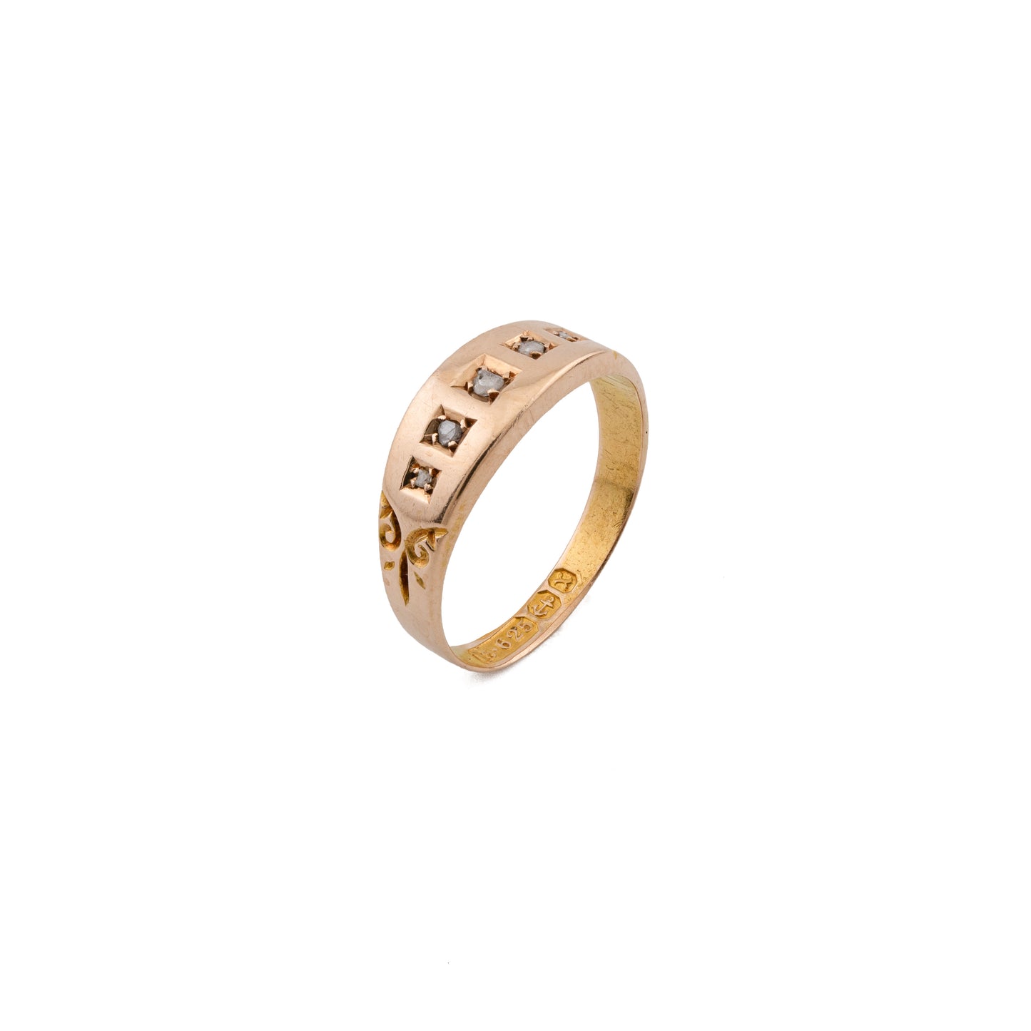 Victorian 15ct Rose Gold 5-Stone Diamond Band