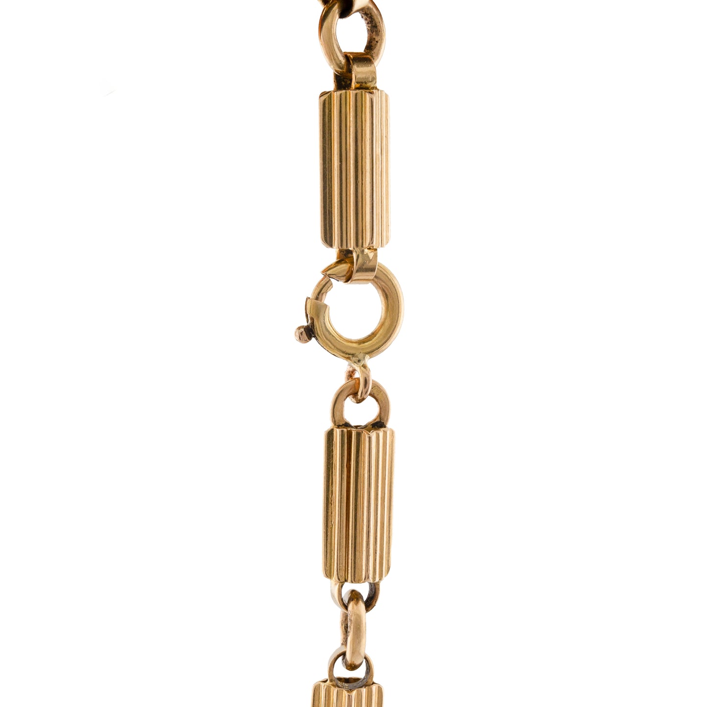 18ct Gold Fluted Bar Link Bracelet
