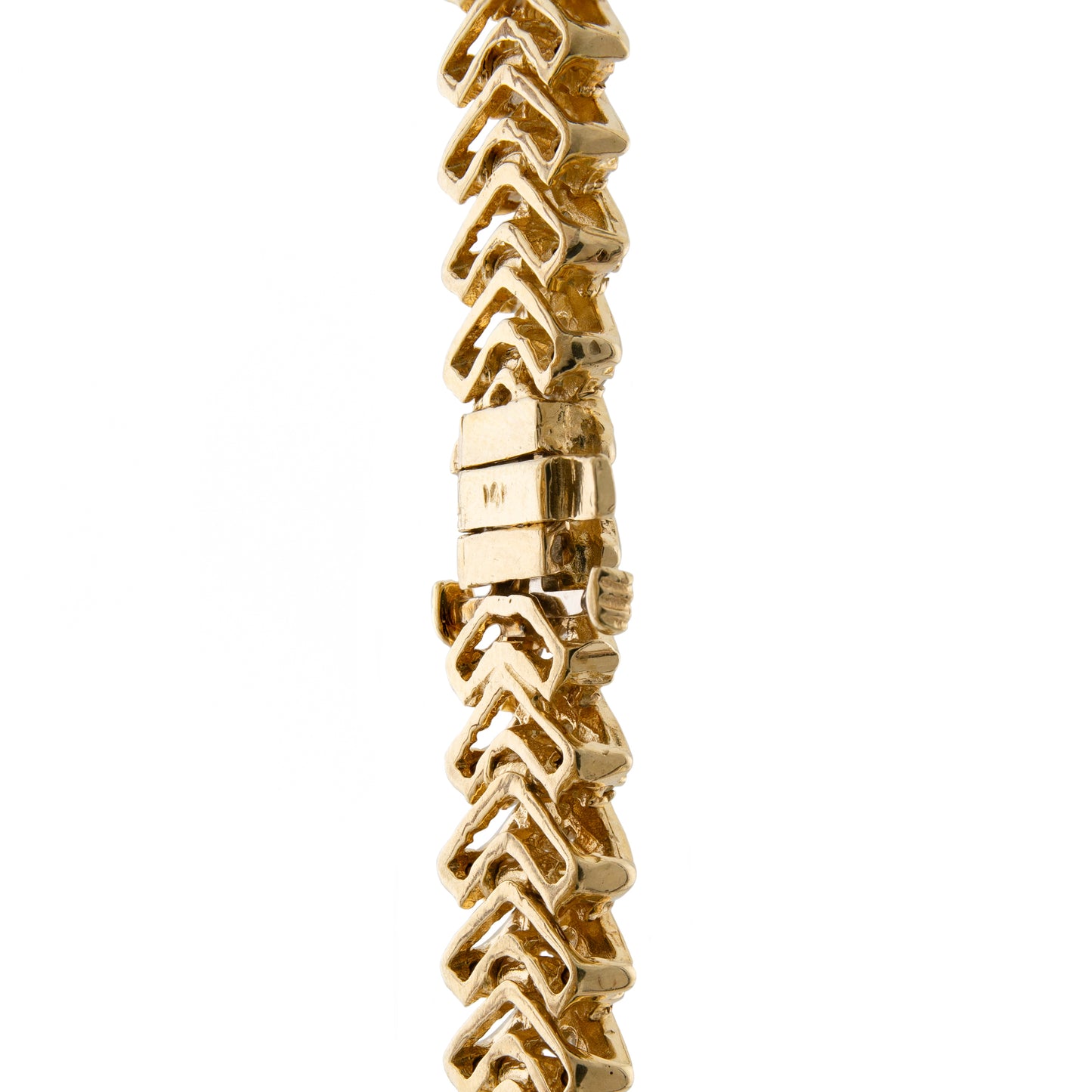Vintage 14ct Gold Diamond Chevron Link Necklace