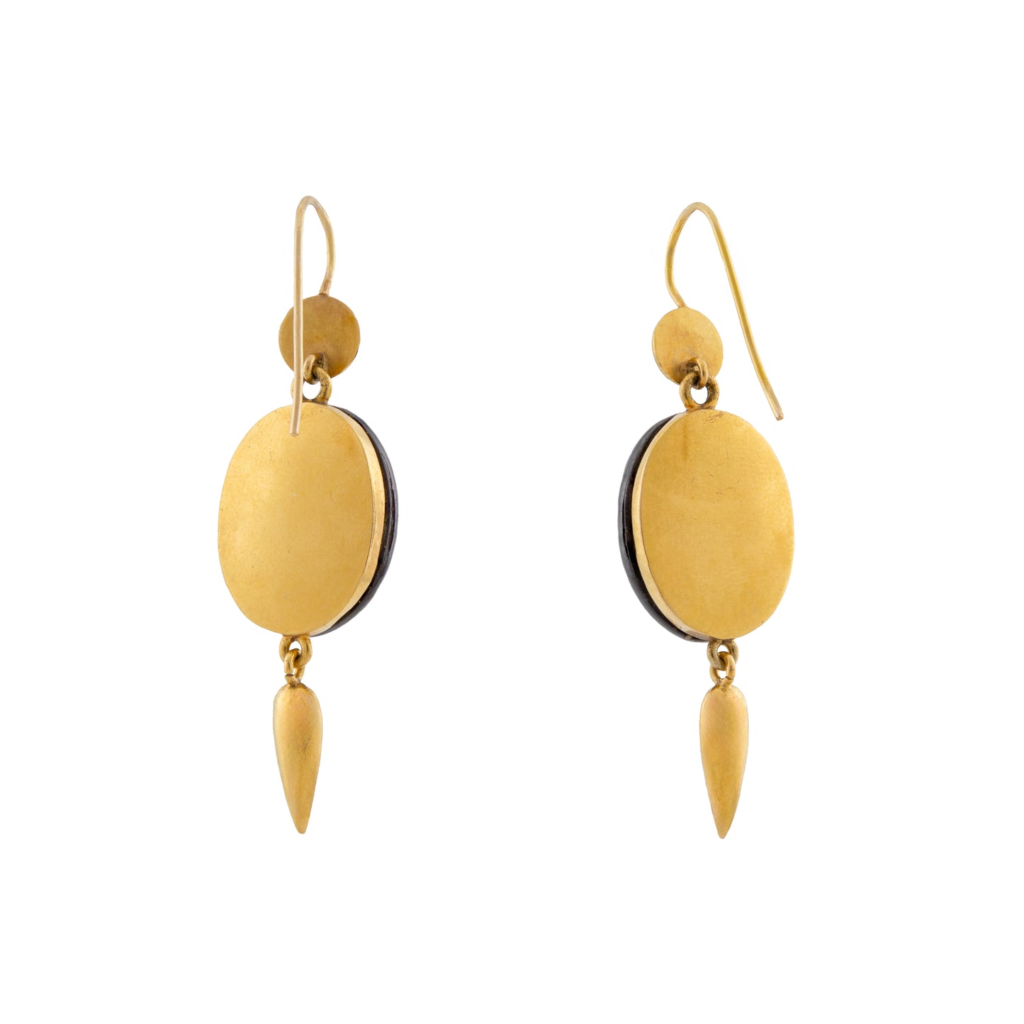 Victorian 18ct Gold Garnet Carbuncle Drop Earrings