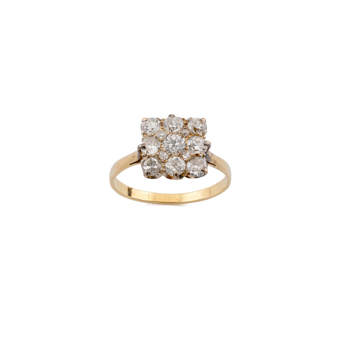 Diamond Square Cluster Ring in 18ct Gold