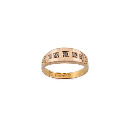 Victorian 15ct Rose Gold 5-Stone Diamond Band