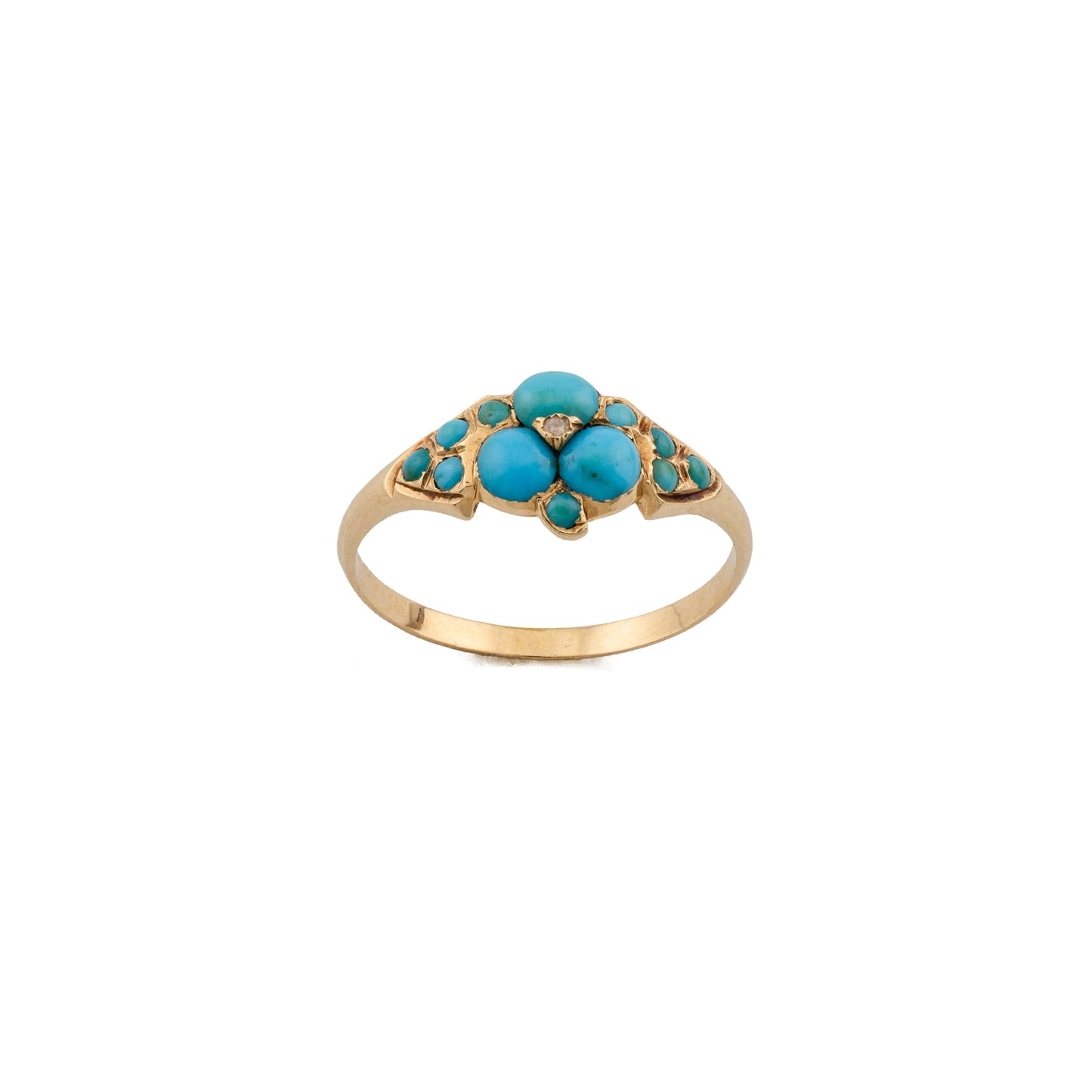 Victorian 18ct Gold Turquoise & Diamond Ring