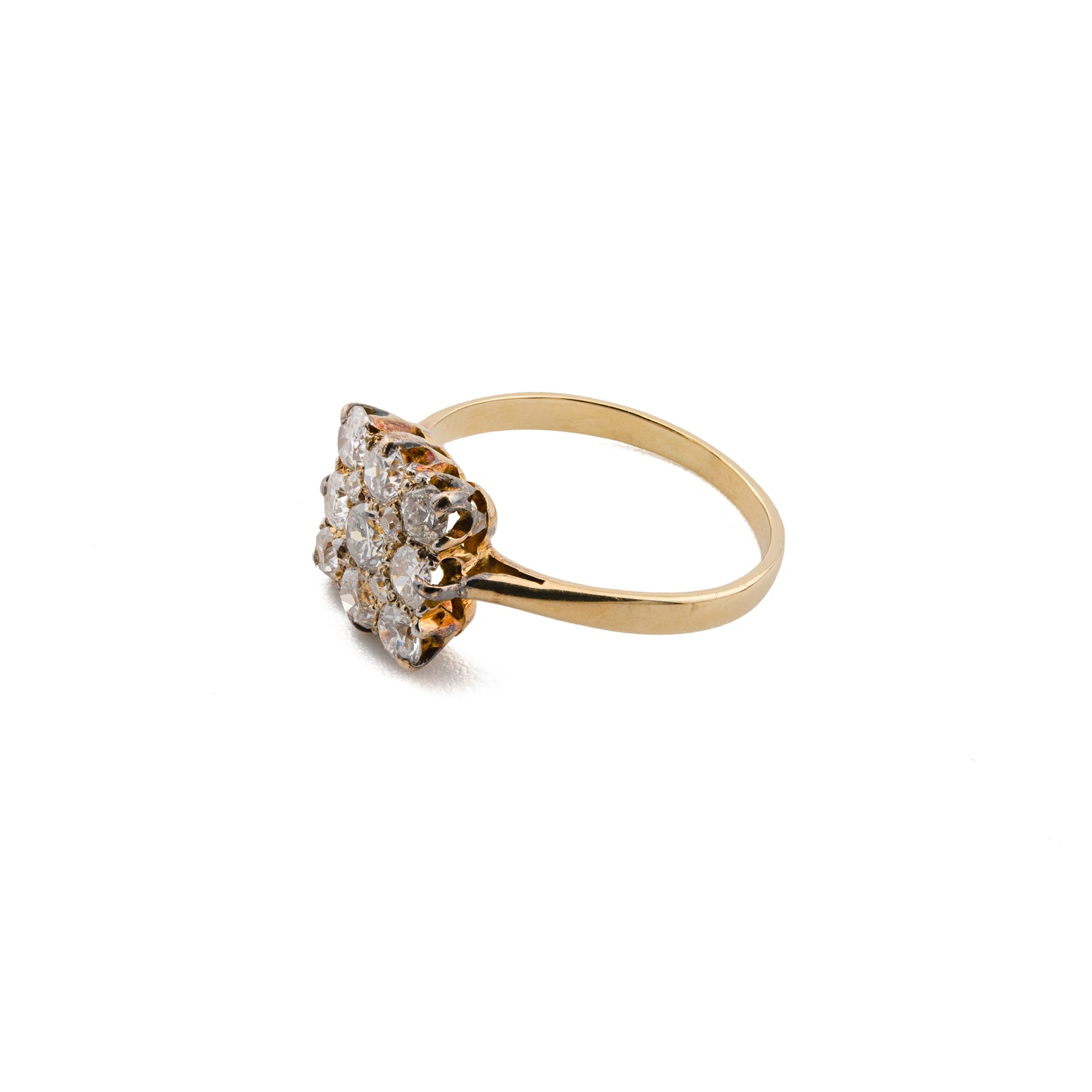 Diamond Square Cluster Ring in 18ct Gold