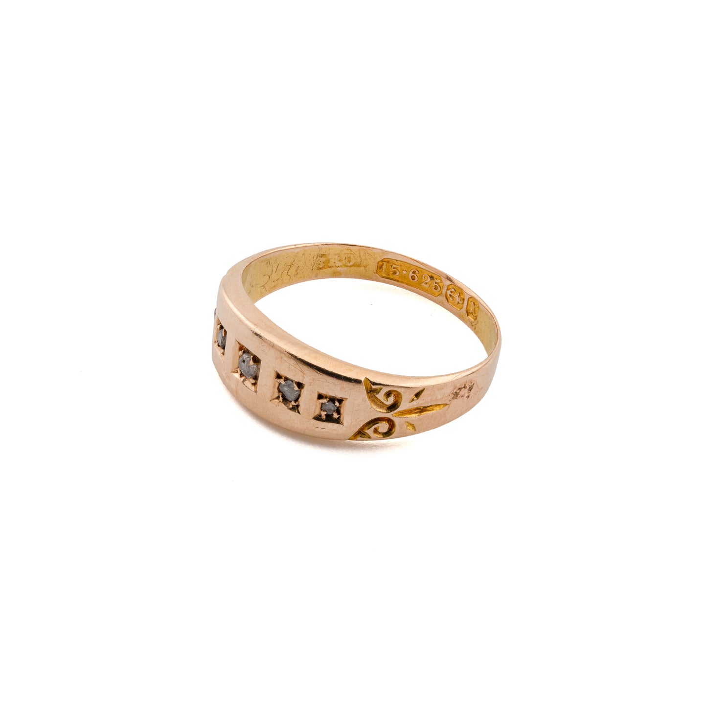 Victorian 15ct Rose Gold 5-Stone Diamond Band