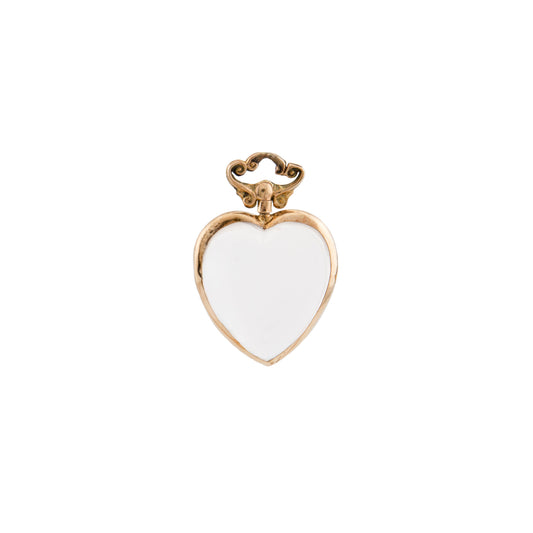 Edwardian 9ct Gold Rock Crystal Heart Pendant