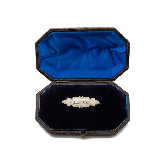Antique Silver 'Ellen' Name Brooch, Birmingham 1894