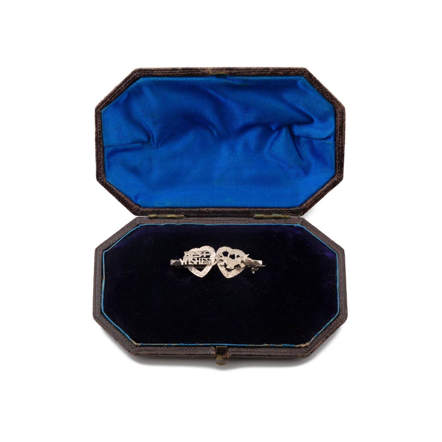 Antique Silver 'Best Wishes' Sweetheart Brooch, Birmingham 1916