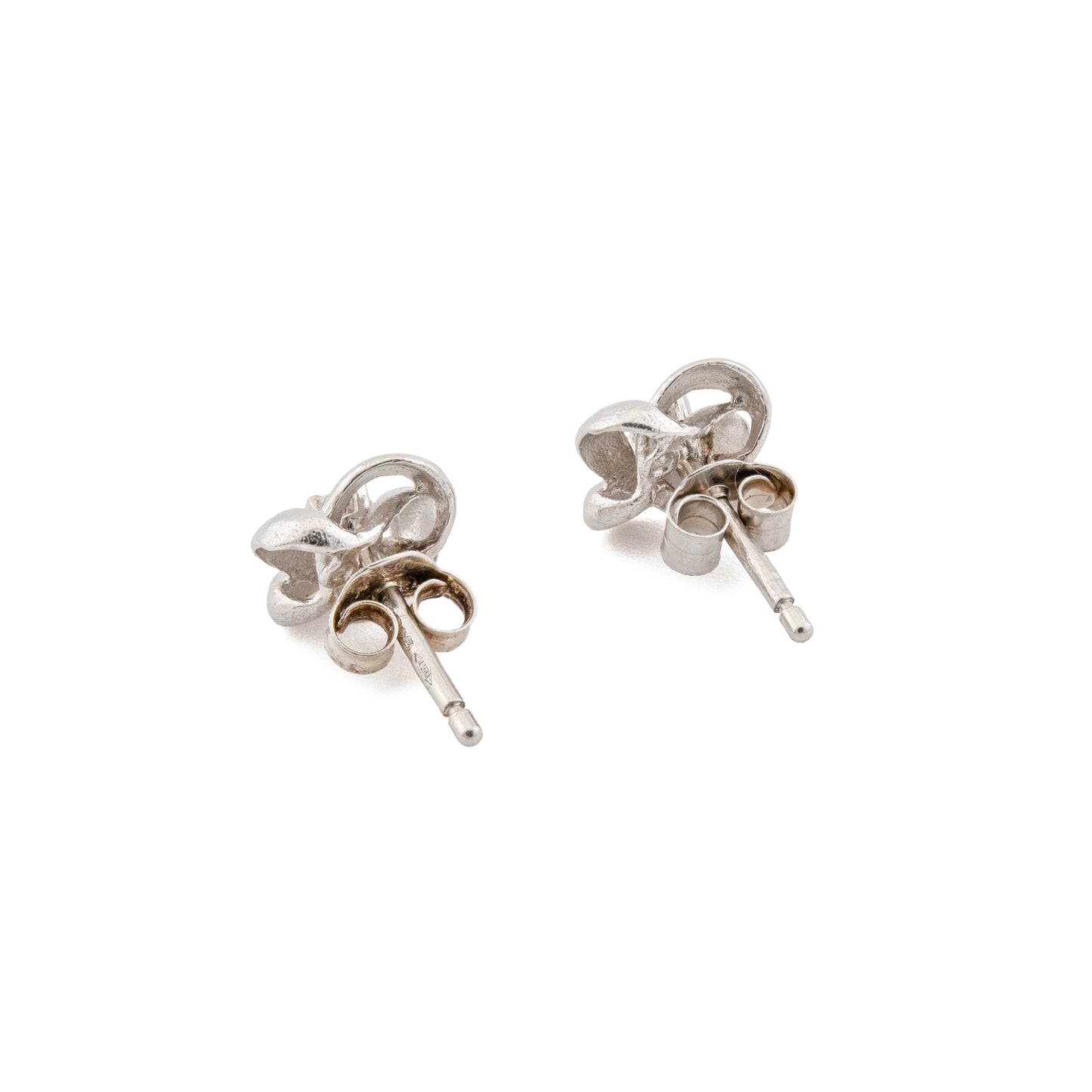 Platinum Diamond Knot Stud Earrings 1.00ct