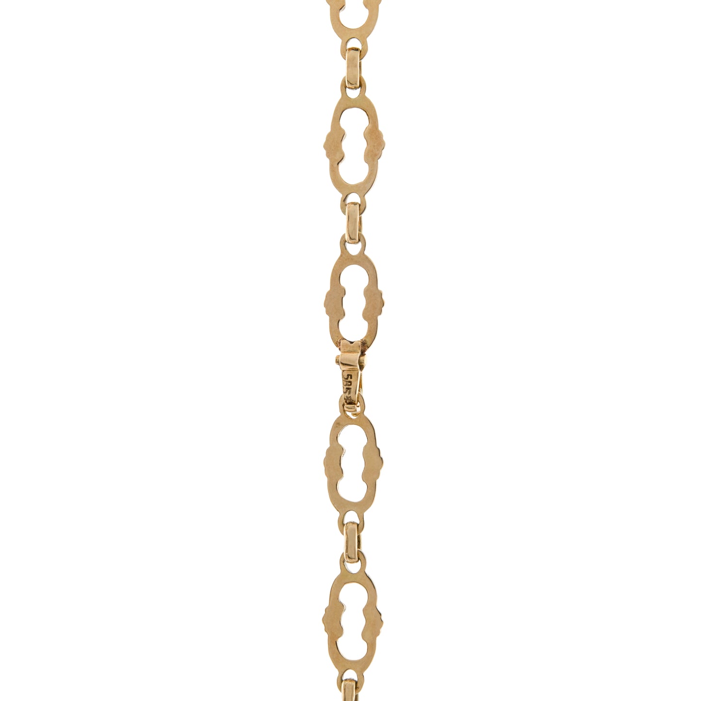 Art Deco Aquamarine and Black Enamel Necklace in 14ct Gold