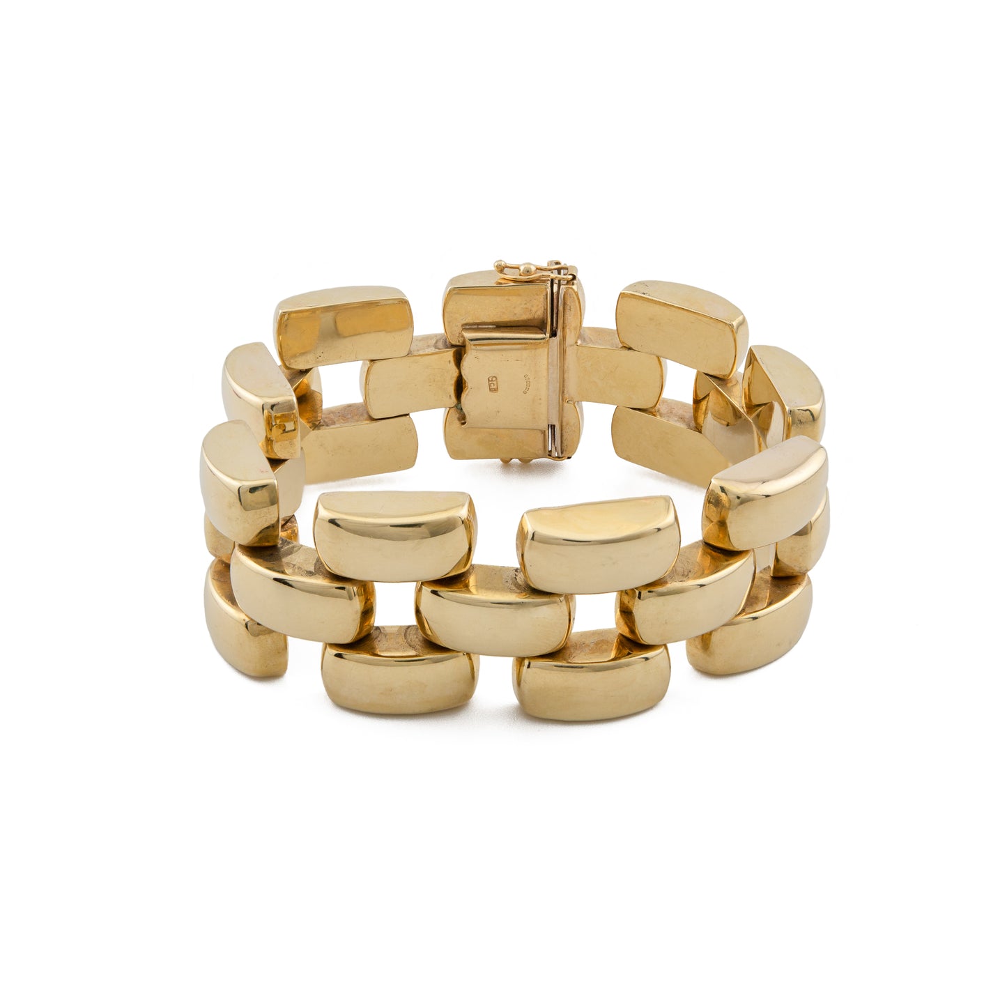 Chunky Geometric Gate Link Bracelet in 9ct Gold