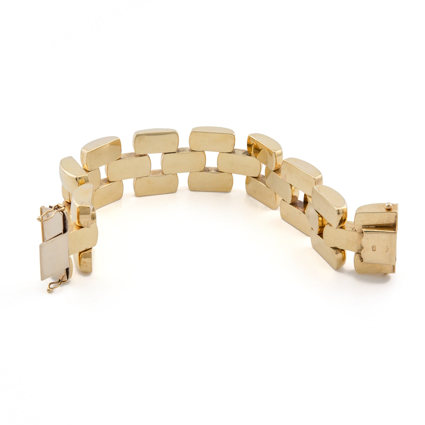 Chunky Geometric Gate Link Bracelet in 9ct Gold