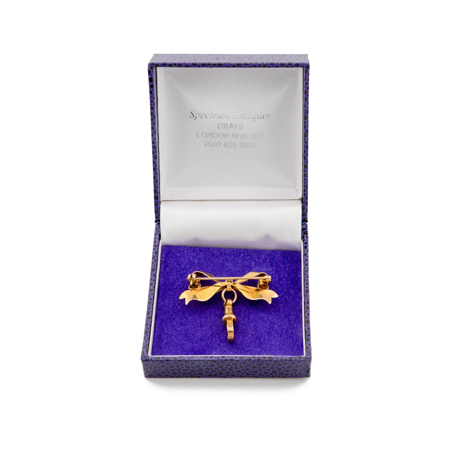 Ribbon Bow Brooch with Albert Clip in 9ct Gold