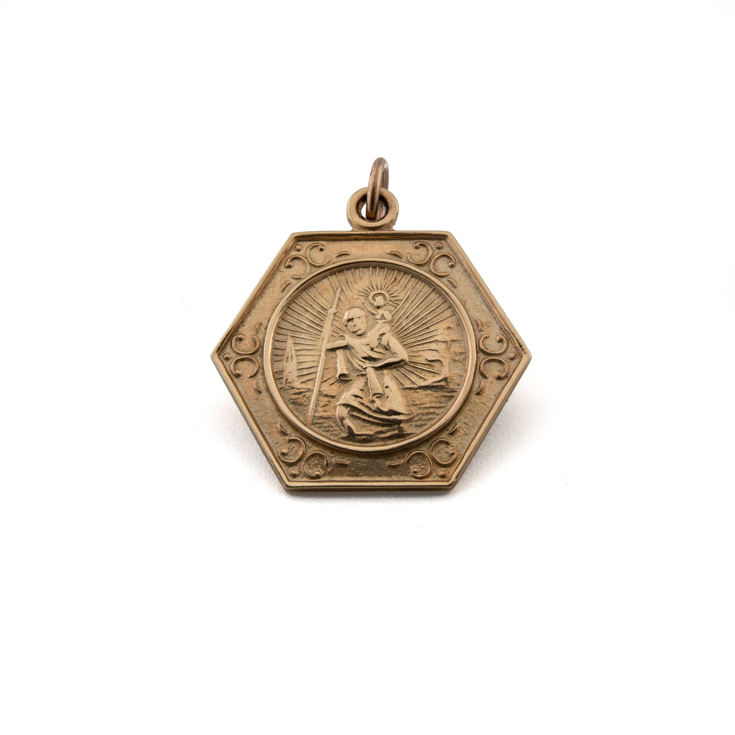 Octagonal St Chrisopher Pendant