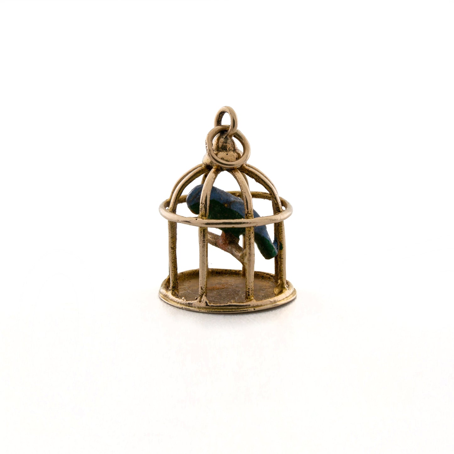 Birdcage With Enamel Bird Charm