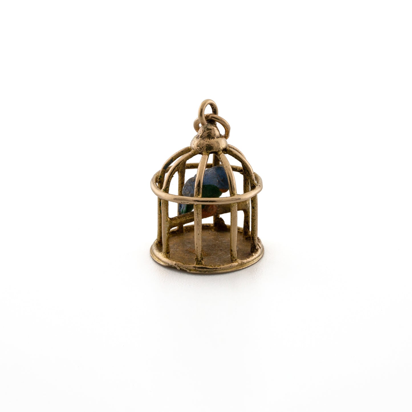 Birdcage With Enamel Bird Charm