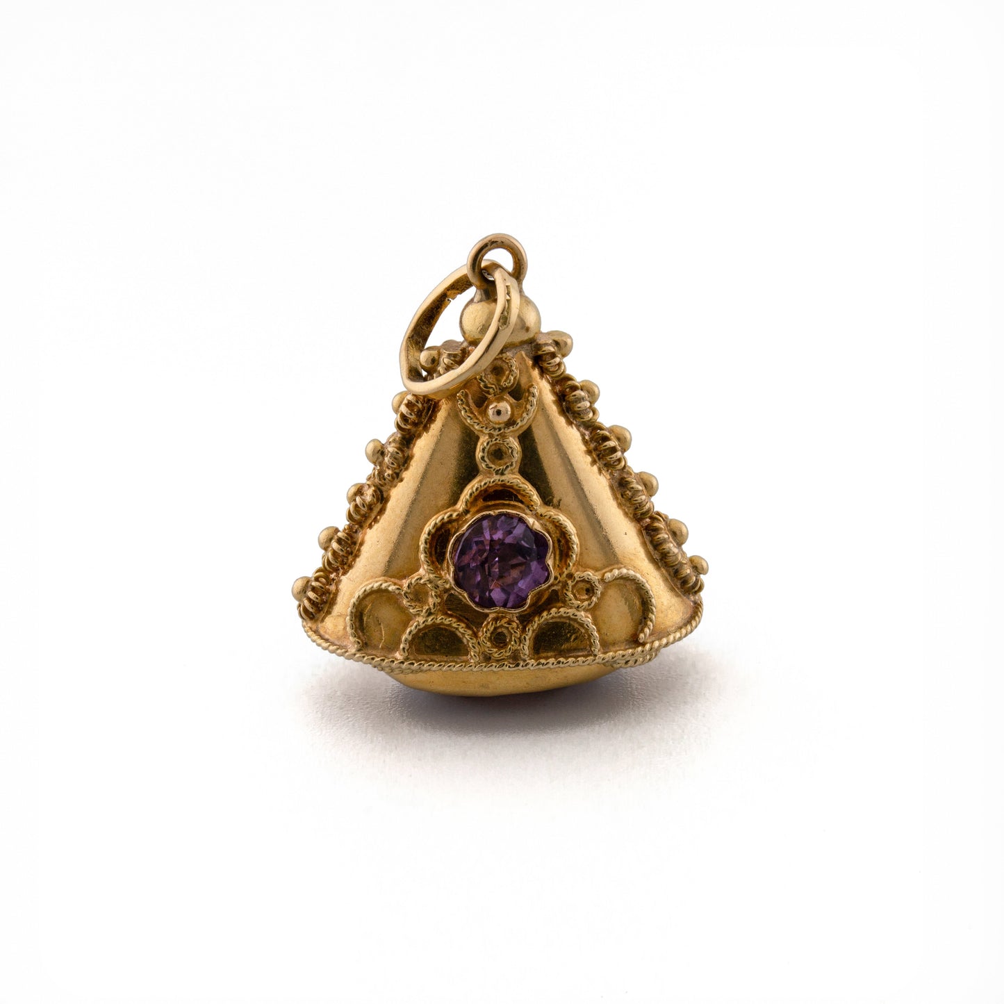 Ornate Faceted Amethyst Seal Pendant
