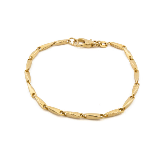 Grima Textured Marquise-Link Bracelet, 18ct Yellow Gold