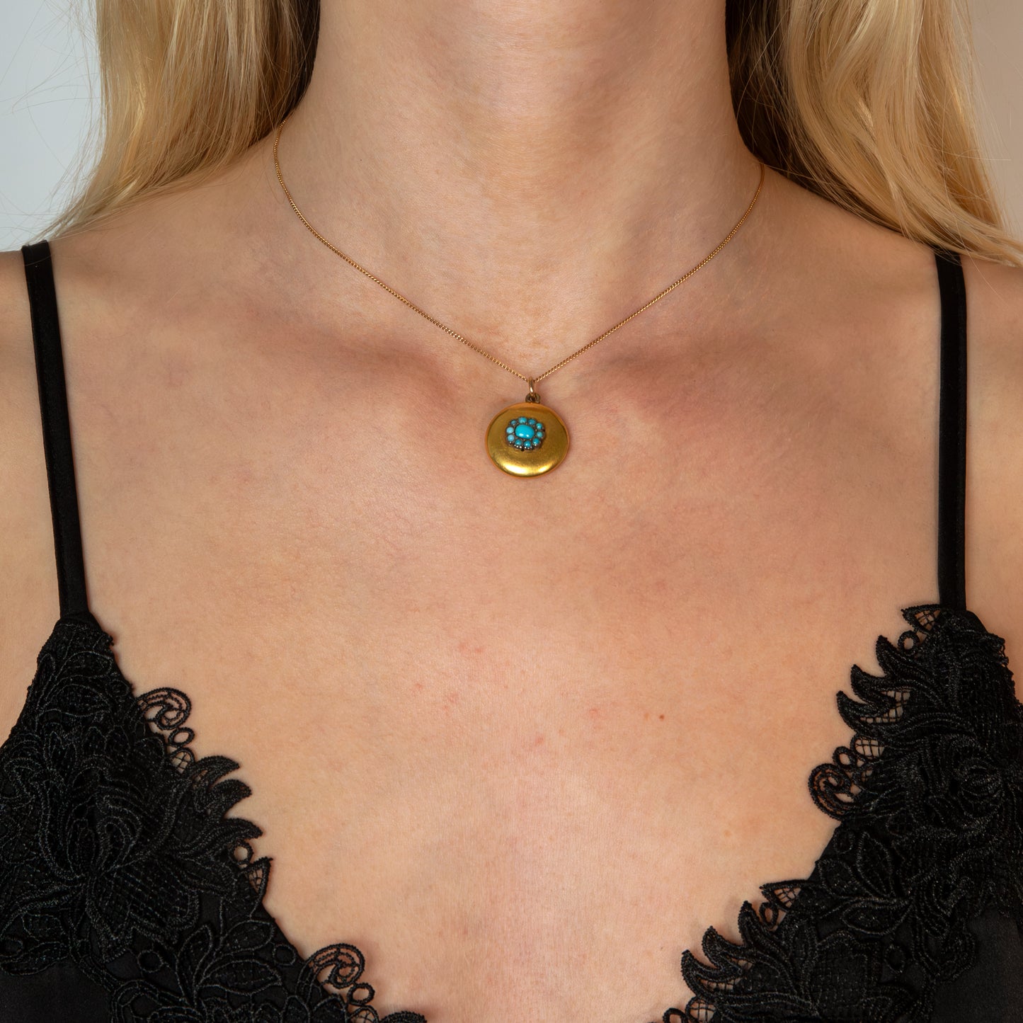 c.1890 15ct Gold Turquoise Locket