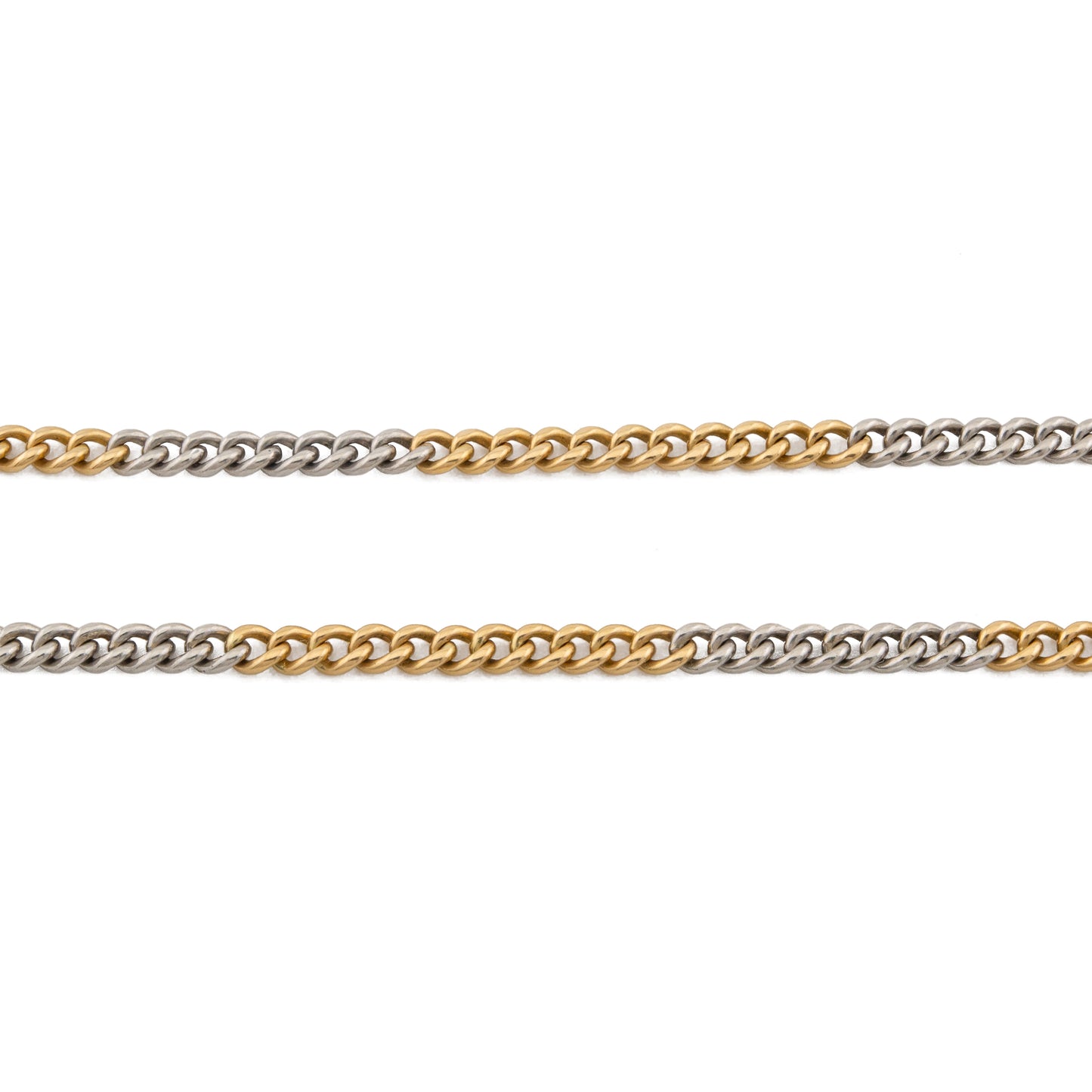 Antique 18ct Gold and Platinum Two-Colour Curb Chain Necklace c.1900