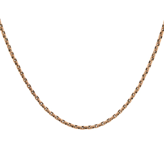 Antique 9ct Rose Gold Oval Belcher Chain Necklace c.1900