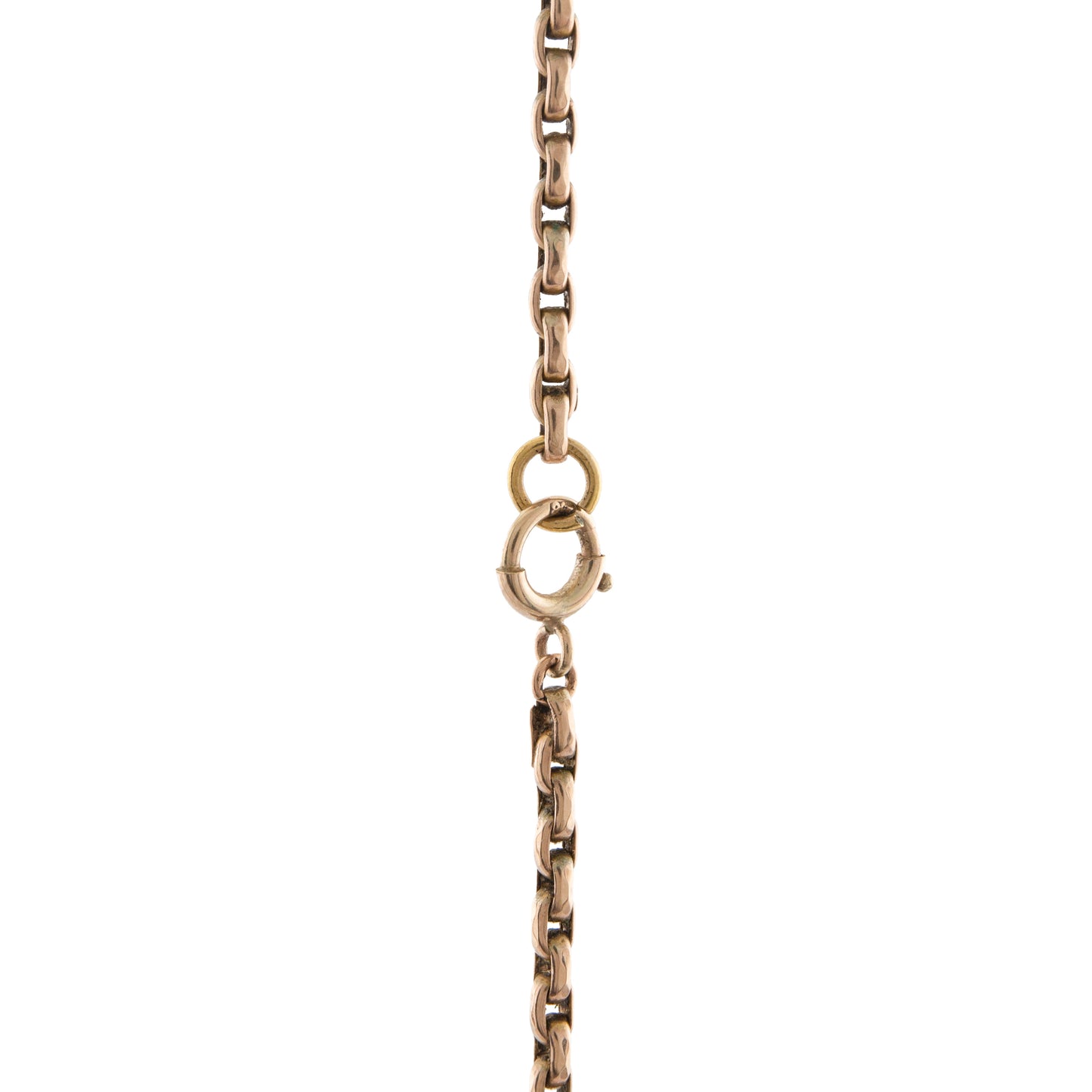 Antique 9ct Rose Gold Oval Belcher Chain Necklace c.1900