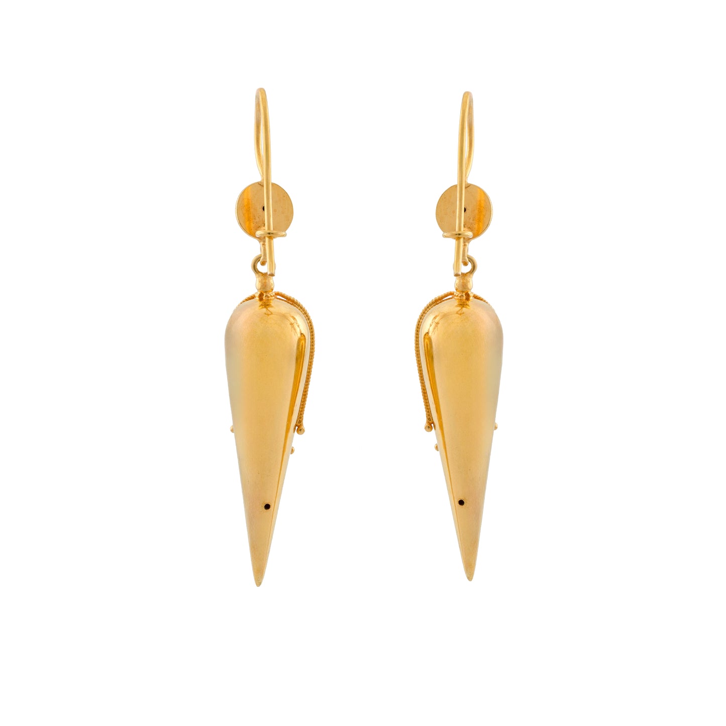Victorian 15ct Gold Etruscan Revival Drop Earrings